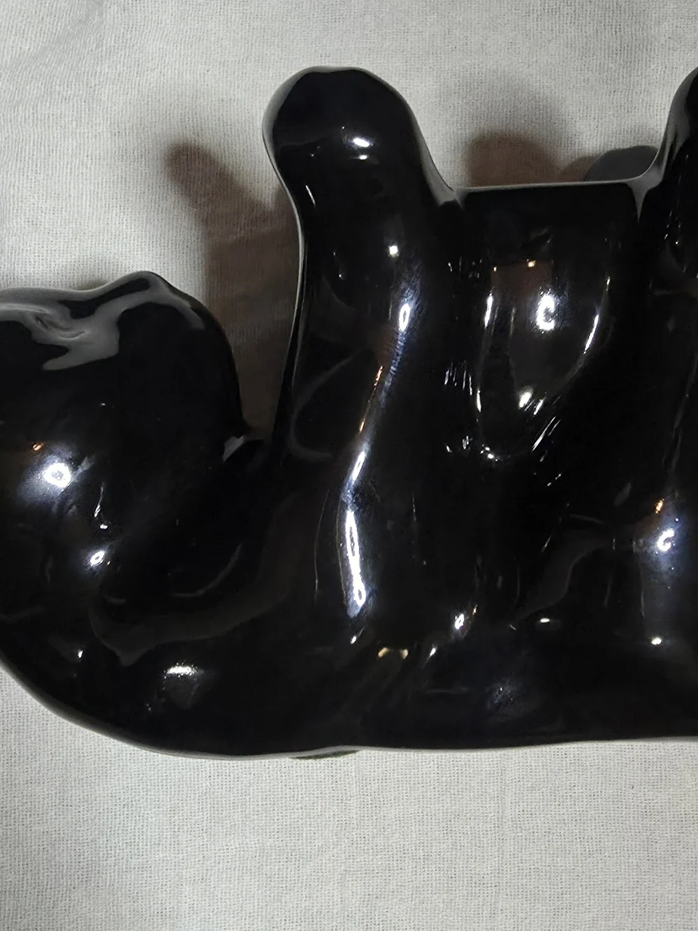Vintage Royal Haeger Pottery Black Cat Base ONLY (NO Fish Bowl) 10x5x5